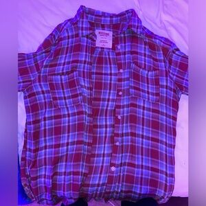 red and blue mossimo flannel